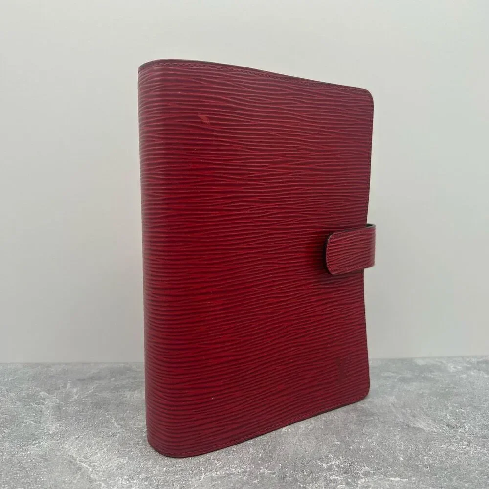 Louis Vuitton Red Epi Leather Ring Agenda Planner Cover